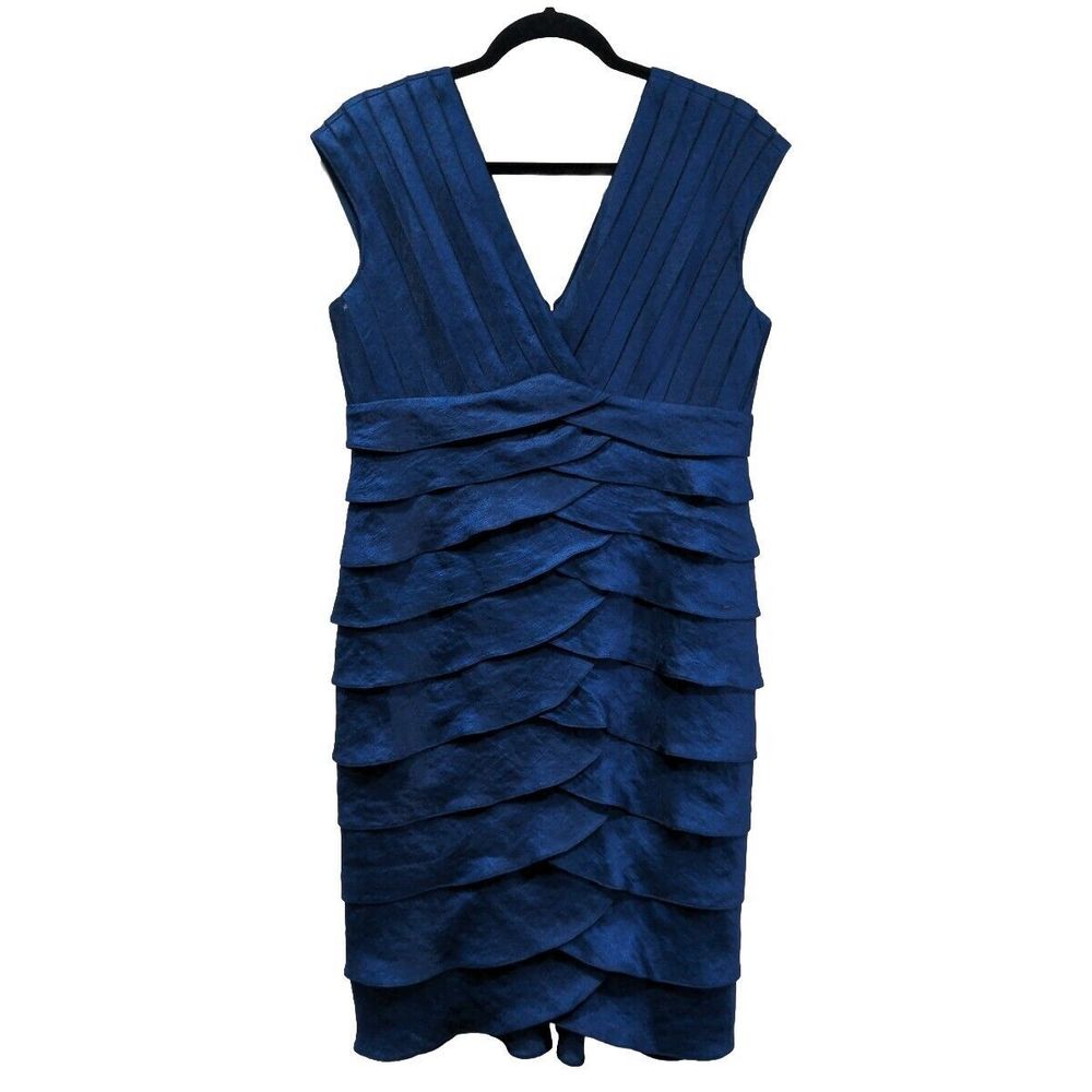 Adrianna Papell Blue Cocktail Dress Semi Formal Sz 14